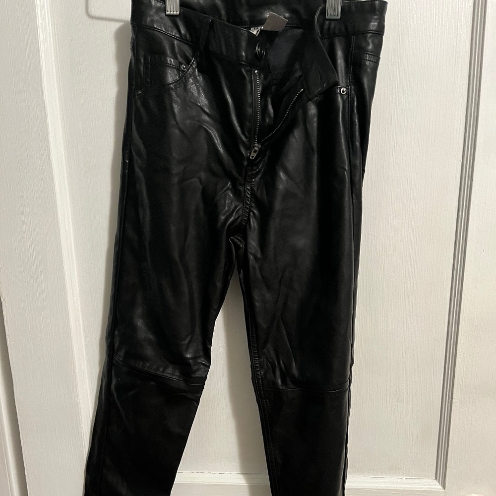 Black Faux Leather Pants